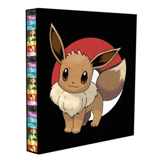 Kit Pasta Fichário Pokémon Eevee Evoluções com Box Radiante GO Coleção Premium de Cartas Cards TCG
