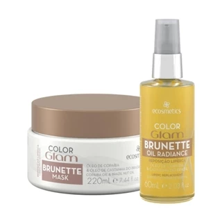 Kit Ecosmetics Color Glam Brunette Máscara 220ml, Oil Radiancecolor 60ml