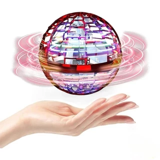 Bola Spinner Voa Divertido Led Drone Bomerang 360° Infantil Vermelha Castela