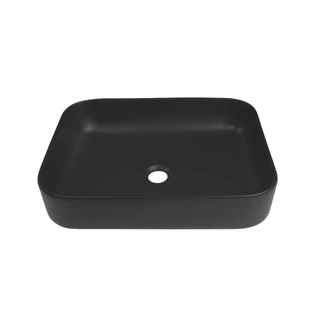 Cuba de Apoio Slim Retangular Sem Válvula para Banheiro Louça Cerâmica 50,5x39,5cm Fluorita Pingoo - Preto Fosco em Oferta na Shopee
