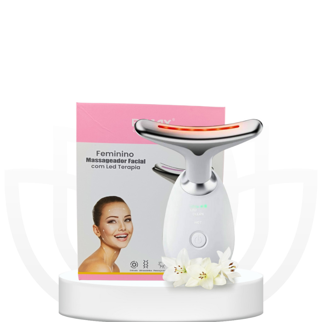 Massageador Facial B-MAX BM-C075 | Led Terapia + Calor Lift