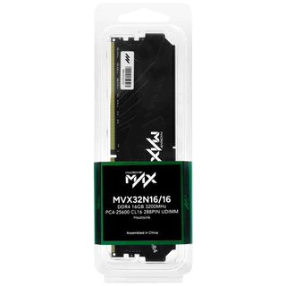 Memória RAM Macrovip MAX 16GB 3200 MHz DDR4 (MVX32N16/16) - CL16, Desktop UDIMM PC4-25600