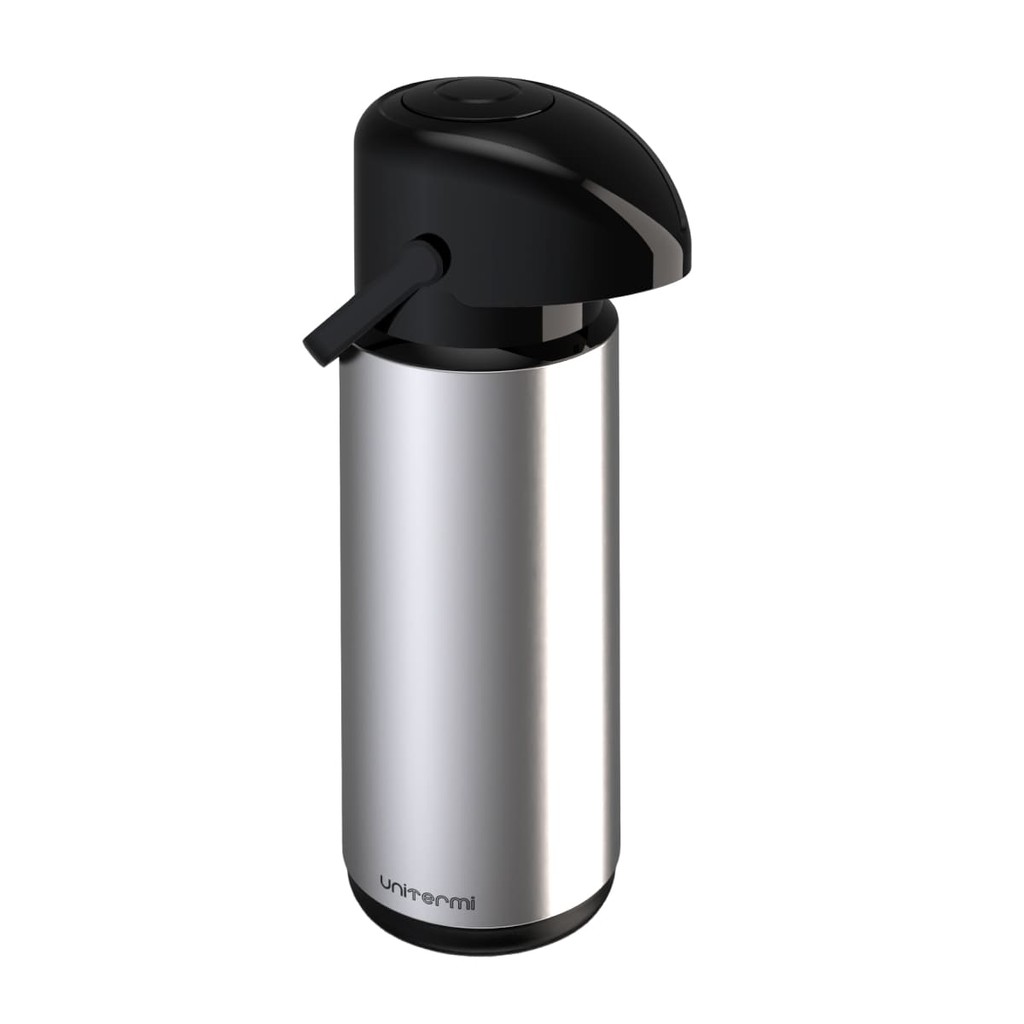 Garrafa termica inox 1.8 litros Unitermi Verona acionador pressao anti pingos cafe cha resistente