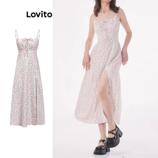 Lovito Vestido feminino formal e ditsy com cordão floral L90AD163