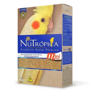 Ração Extrusada Completa Nutrópica Calopsita Natural Mini Bits 900g Alimento Ring Neck Rosela Forpus