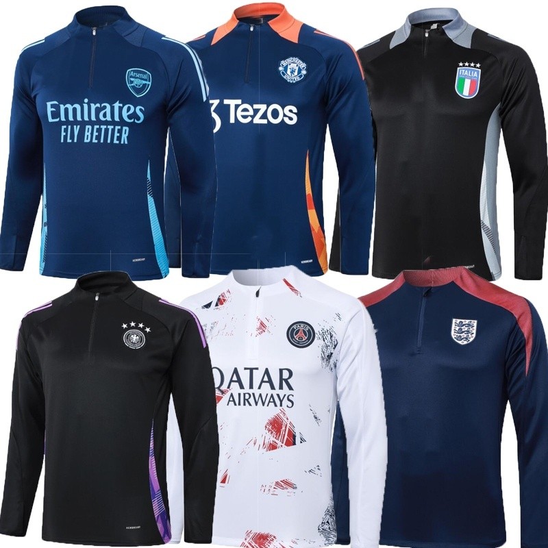 Camisa de time 24/25 Camisa Da Equipe De Treinamento De Futebol De Manga Longa Meio Zíper WYF5