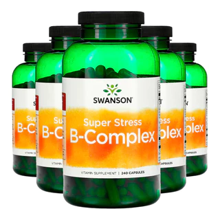 Kit 5x Complexo B com Vitamina C Swanson 240 Capsulas Importado /Made in Usa