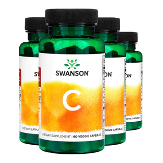 Kit 4x Complexo de Vitamina C Swanson Bioflavonóides 60Capsulas /Made in Usa