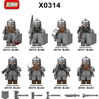 Brinquedos feitos à mão Original Soccerwe X0314 Série Medieval Guerreiros Anões Guerreiros de Pequenas Partículas Montados na Construção Infantil