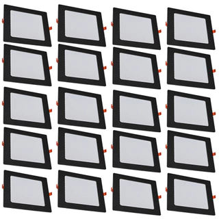 20 Painel Plafon Pop Quadrado Embutir Luz Branco Frio 6500K Bivolt 24w Avant em Oferta na Shopee