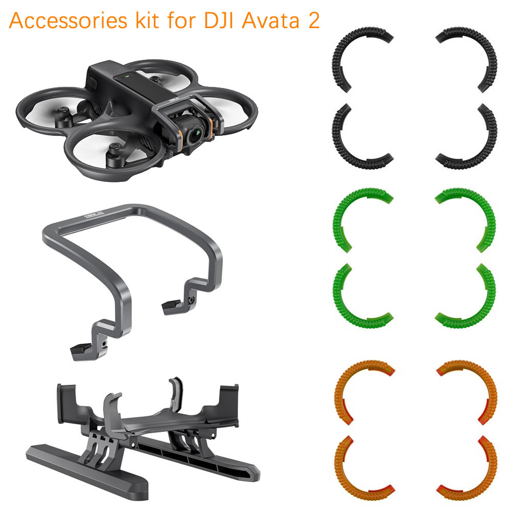 Protector de hélice funda trasera para DJI Avata 2, anillo protector de silicona anticolisión, a prueba de arañazos, protección contra drones (anillo de parachoques naranja cubierta trasera
