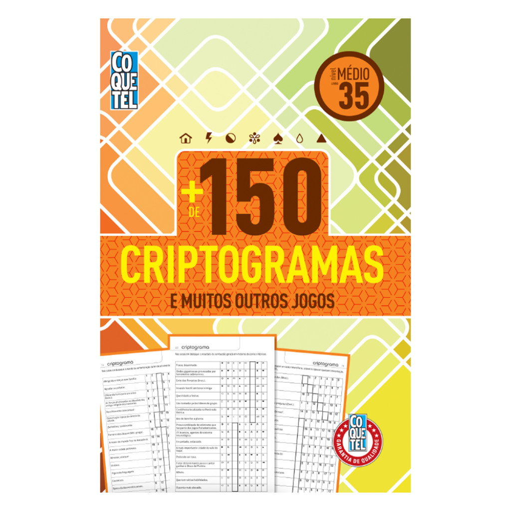 Livro Coquetel Mais de 150 Criptogramas Nível Médio Ed 35