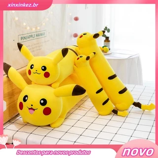 Travesseiro Pikachu Longo Pelúcia Brinquedo Cama Feminina Grande Adormecido Decoração De Casa Bonita