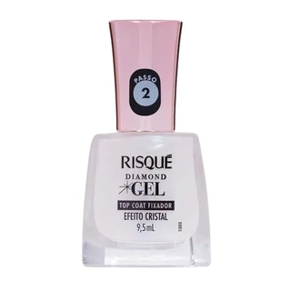 Esmalte Risqué Diamond Gel Top Coat Fixador Efeito Cristal 9,5ml