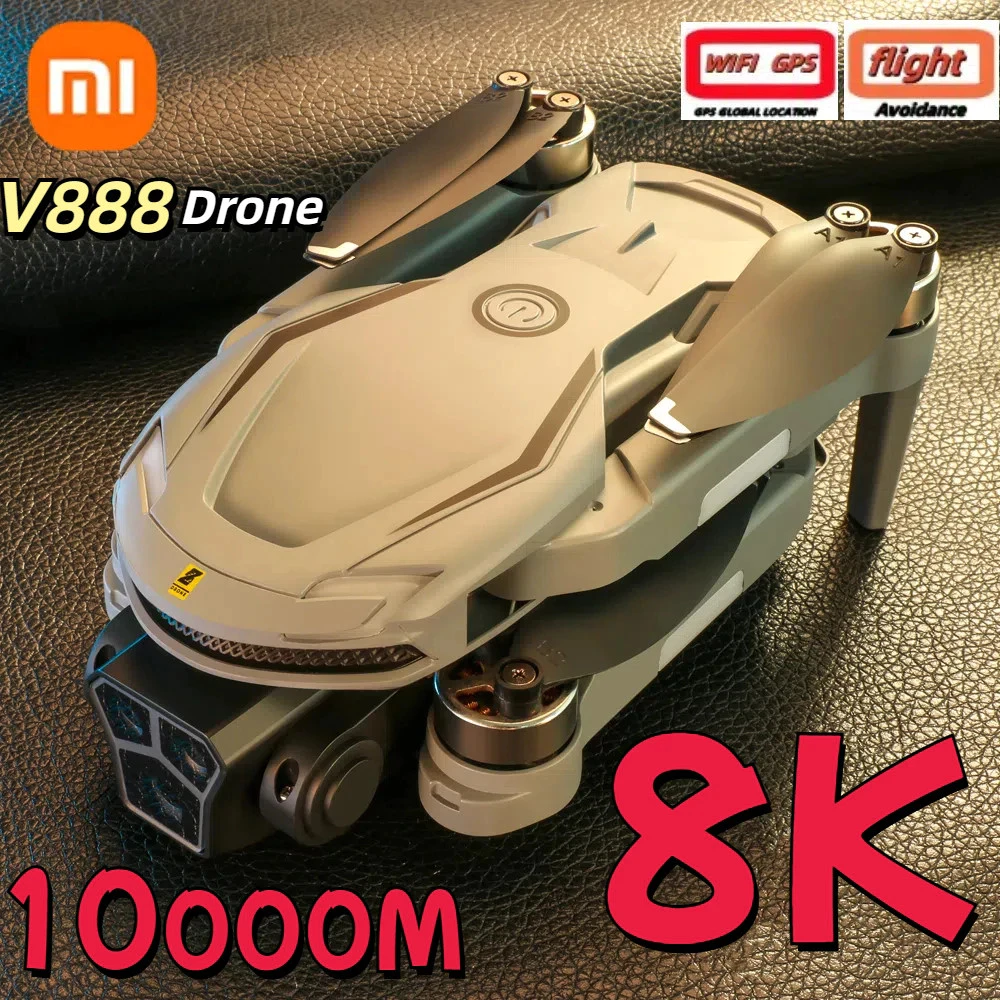 Xiaomi V888 Drone 8k Gps TrêS CâMeras Profissional Evitar ObstáCulos ObstáCulo Fluxo óPtico Posicionamento Sem Escova
