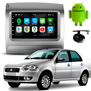 Kit Central Multimidia Android 7 Pol Siena 2008 2009 2010 2011 2012 Moldura Cinza