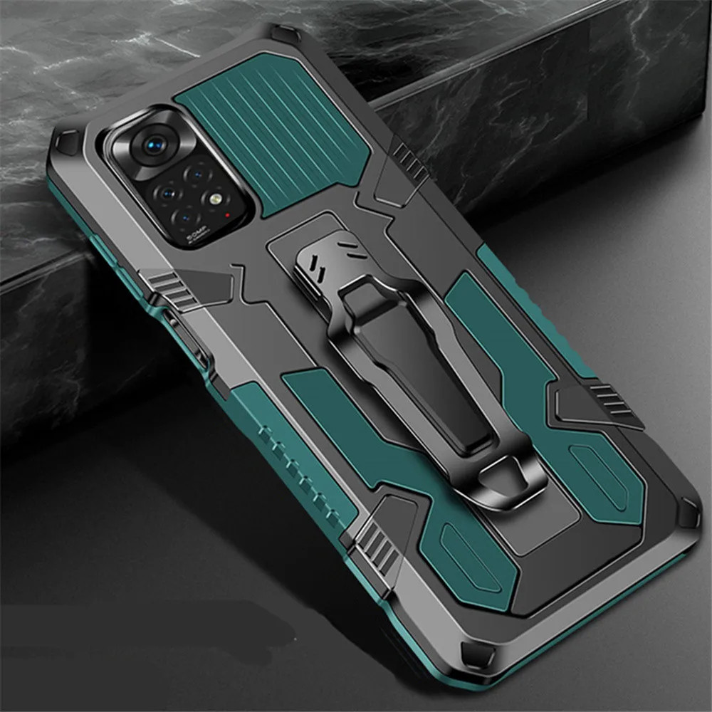 Para Xiaomi Redmi Nota 11 11pro 5G 11S Armadura Kickstand Cinto Clipe Capa Traseira Xiomi Vermelho mi Note11 11pro 4G Caso