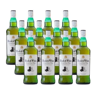 Whisky Ecocês 1litro Caixa com 12 Unidades Black White