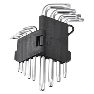 Jogo de Chave Aço Cromo Vanadium Torx Curta 9 Peças