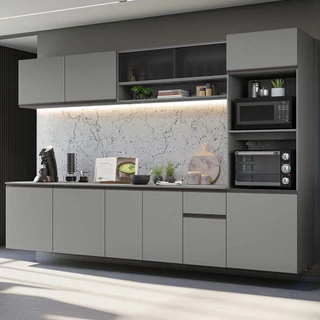 Armário de Cozinha Completa 300 cm Suspenso Nice Madesa 04 em Oferta na Shopee