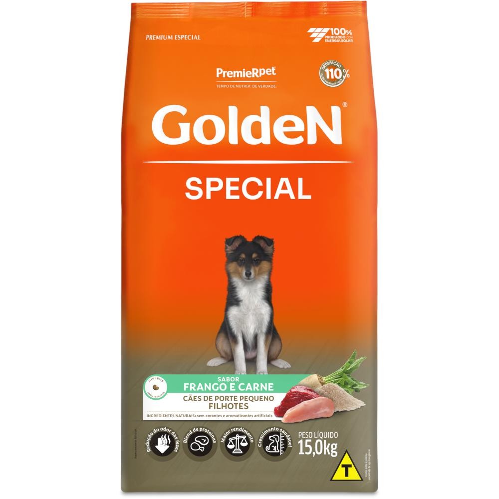 Ração Golden Special PremierPet Cão Filhote Pequeno Frango 15kg ...