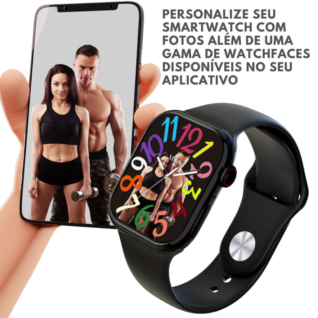 Imagem do produto Lançamento Smart Watch com Tela Infinita e Duas Pulseiras Estilo e Tecnologia Masculino e Feminino 2