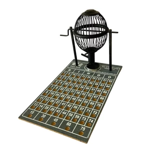 Jogo De Bingo Globo De Metal Tabuleiro Em Madeira N°1