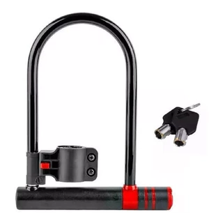 Trava Tranca Cadeado Bike Bicicleta Moto U Lock Aço 2 Chaves