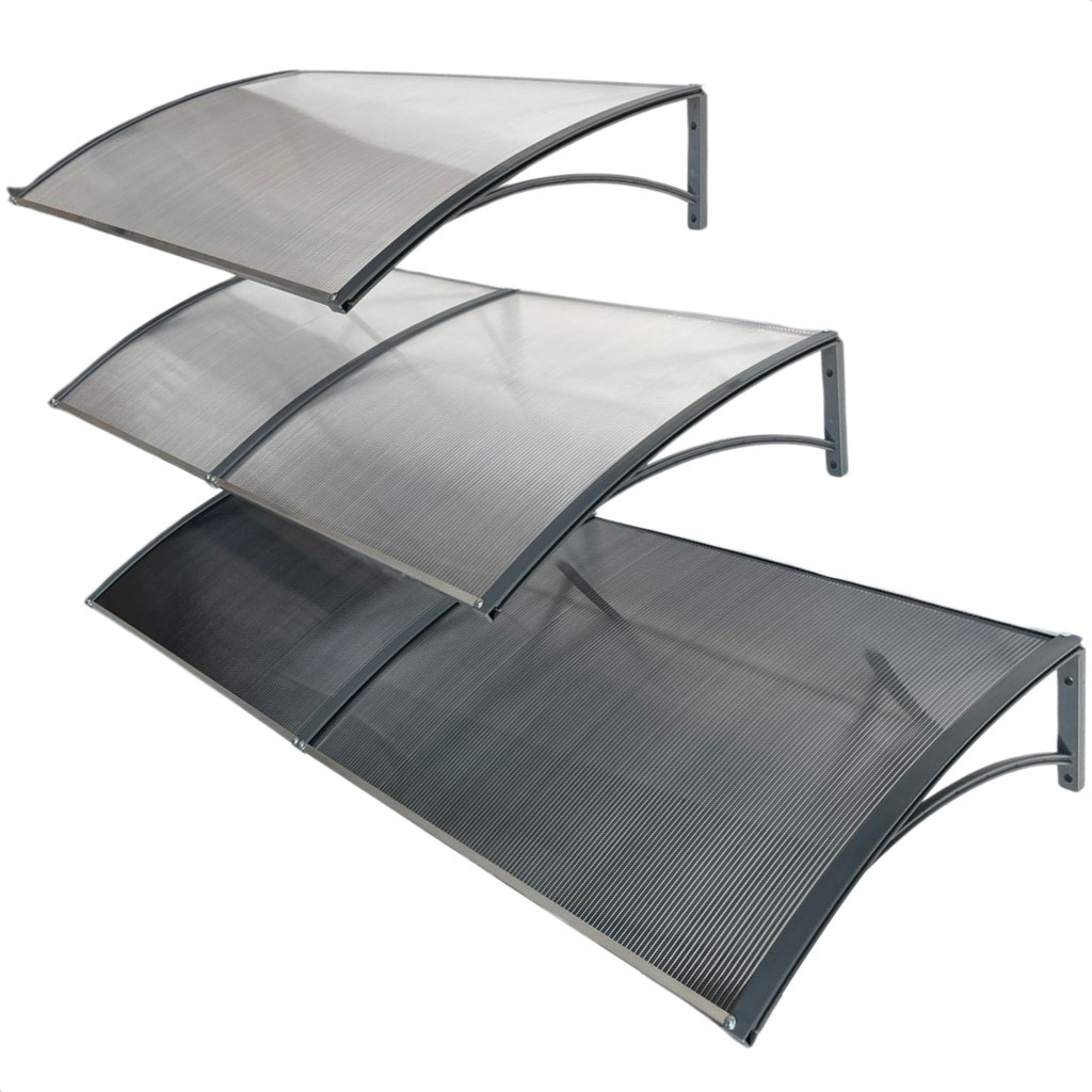 Toldo Policarbonato 1,00x0,50m | 1,20x0,50m | 1,50x0,50m P/ Portas E Janelas Completo