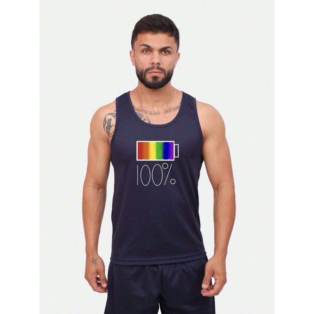Regata Masculina Dry Treino Academia Caminhada Estampada Orgulho LGBT 100% 2