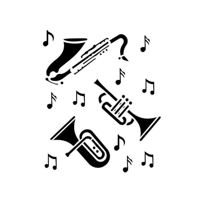 Stencil Para Pintura 15x20cm 426 Instrumentos Musicais OPA | Shopee Brasil