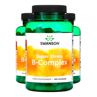Kit 3x Complexo B com Vitamina C Swanson 100 Caps Importado /Made in Usa