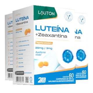 Kit 3x Luteína c/Zeaxantina + Vitamina A Lauton 60 Comprimidos