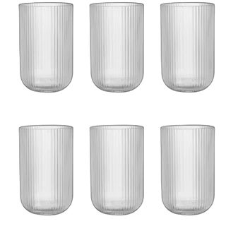 Kit Conjunto 6 Copos de Agua Transparente Versalhes Grafiato Drink Suco 460ml