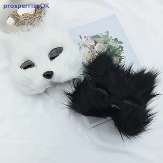 [newpros] 1 Peça Fantasia De Festa De Cosplay De Halloween Acessórios DIY Máscara De Raposa De Pele Sintética Peluda Meia Face Simulada Gato Animal [pubr]