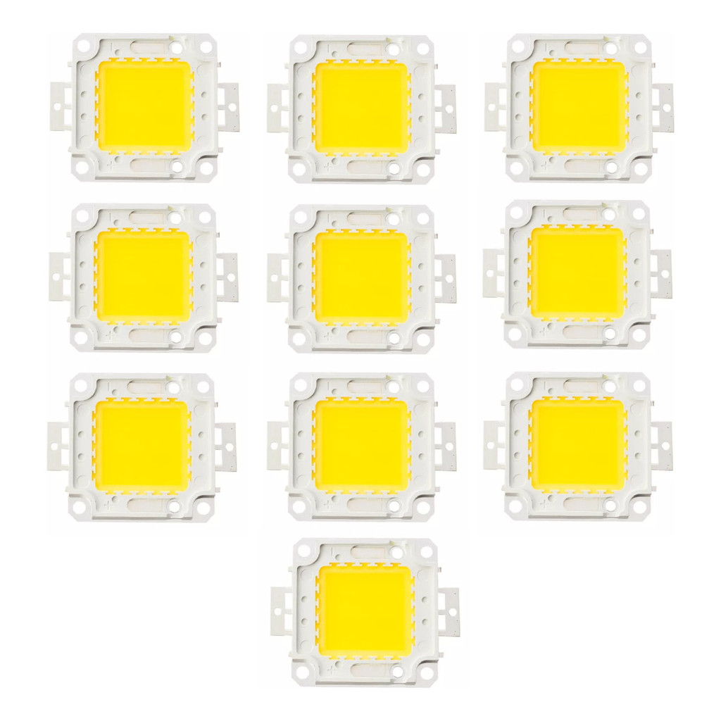 Kit 10 Chip Slim Led 50w Reposição Refletor Branco Frio