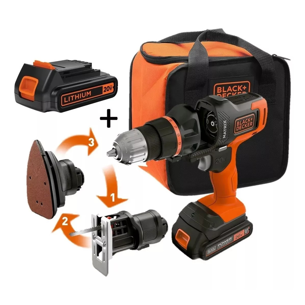 Furadeira Parafusadeira Impacto 3 em 1 MTX20K3B - Black Decker