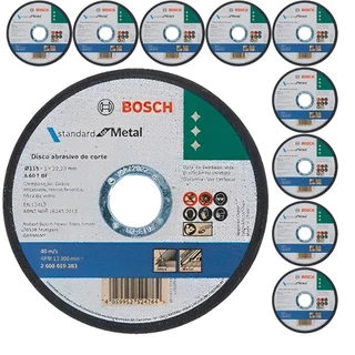 Disco de Corte 115 mm X 1,0 mm Standard For Metal Kit 10 Unidades BOSCH