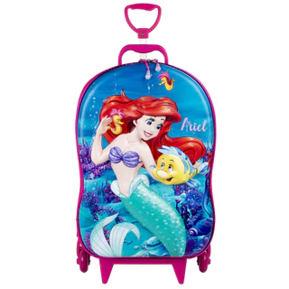 Mala Escolar Rodas Infantil A Pequena Sereia Moldura 3D em Oferta na Shopee