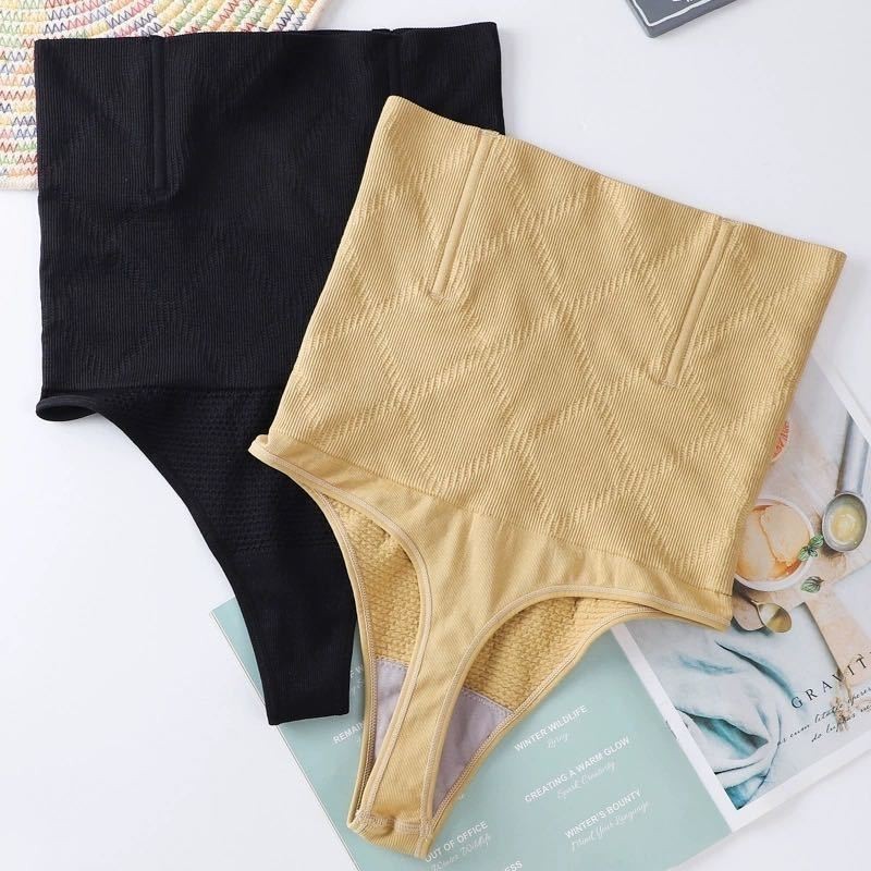 Calcinha Cinta Alta Compressão Lingerie Fio Dental Duplo Modeladora