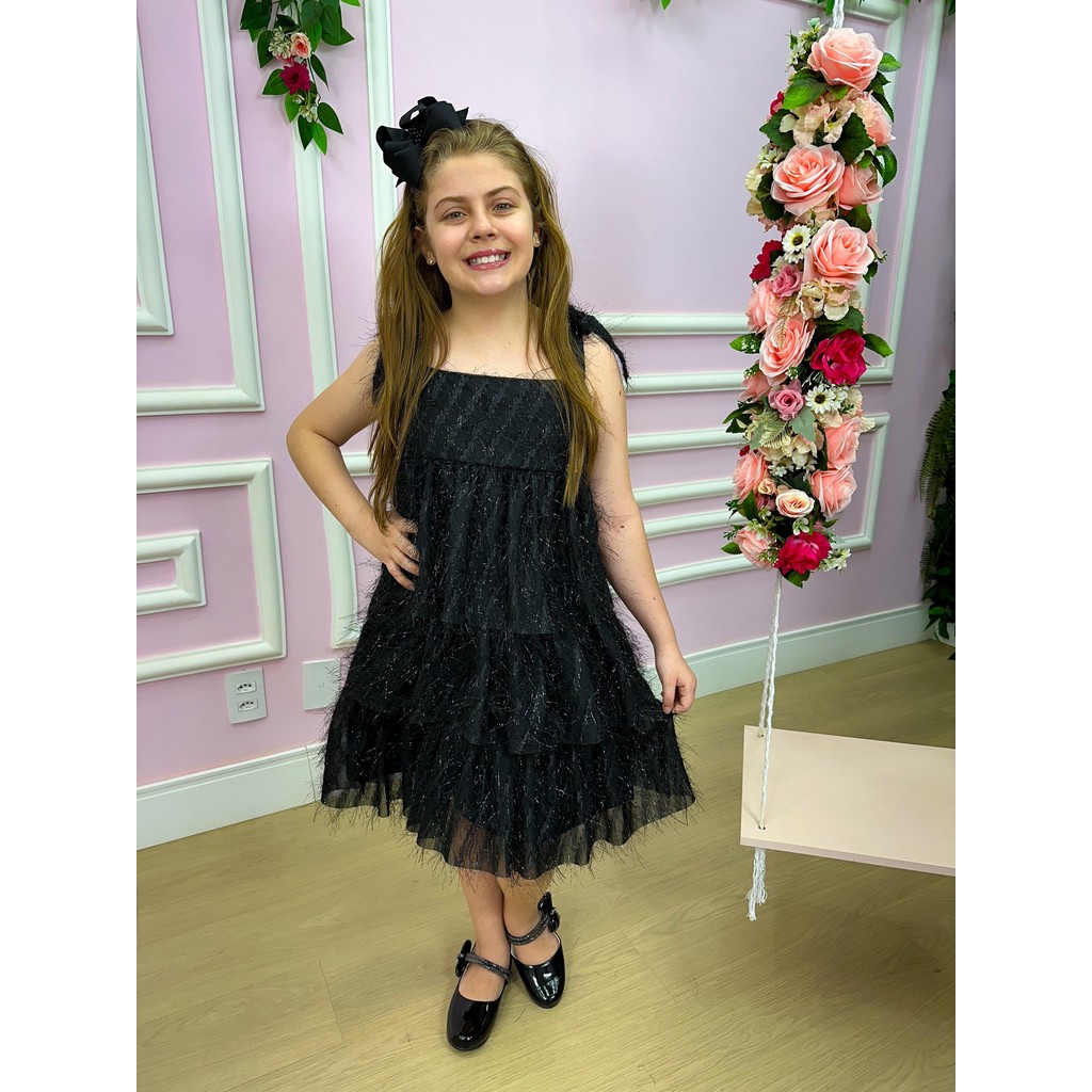Vestido Banana Club Vitoria Preto Shopee Brasil