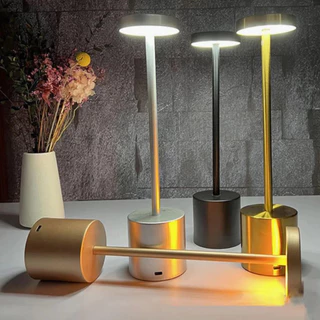 Luminária de Mesa Touch LED Recarregável Sem Fio - Candeeiro Dimerizável em Alumínio - Entrega Pronto - WYL em Oferta na Shopee
