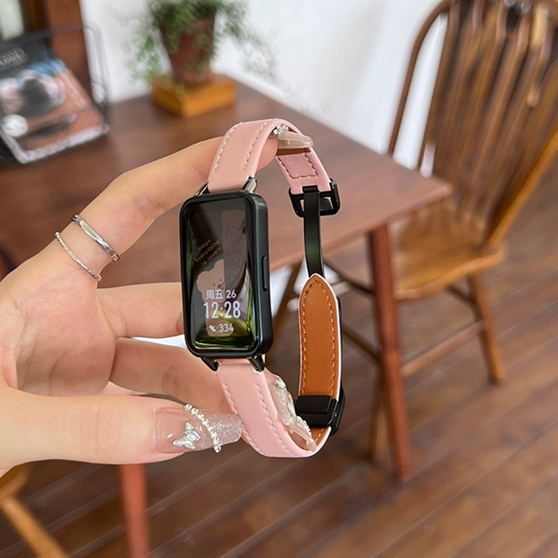 Pulseira De Couro Para Huawei band 10 9 8 NFC Magnética Banda 7