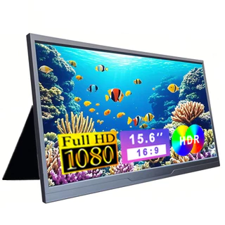 Monitor Portátil Com Suporte 15.6" 1080P FHD IPS Tela de Expansão USB C HDMI para Laptop PC Jogos