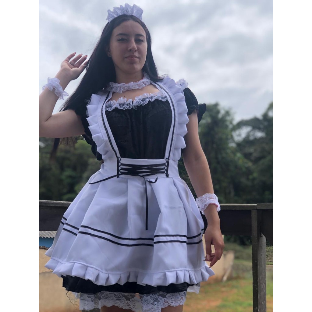 Fantasia empregada super luxo Cosplay Lolita volumosa | Shopee Brasil