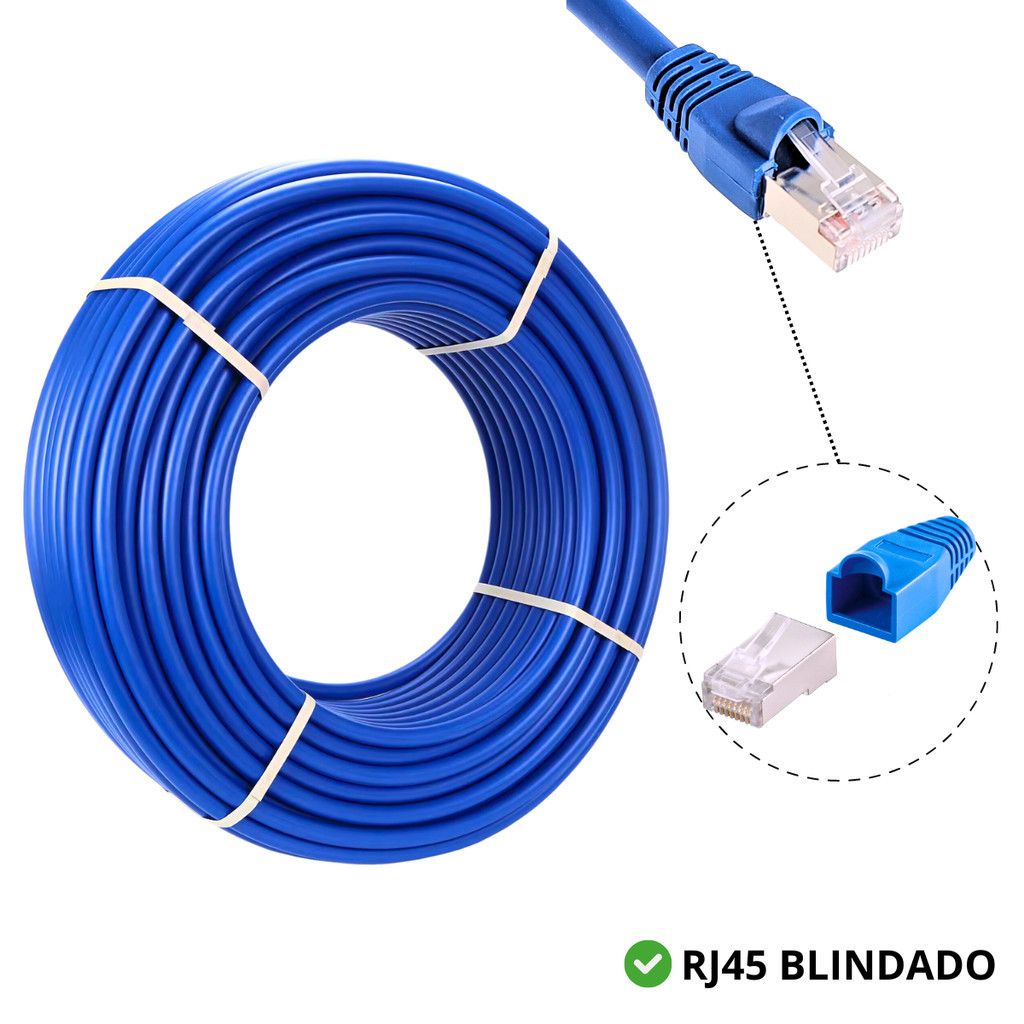 Cabo Internet Cat6 Alta Velocidade 10 Metros Cat 6 Rj45 | Shopee Brasil