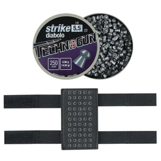 Pellet 5.5 Technogun Strike Diabolo 250un + Case AR15 SPORT