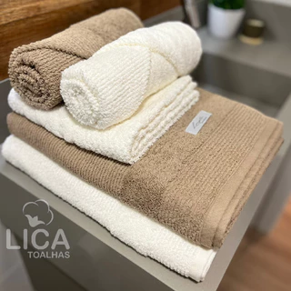 Jogo de 5 Toalhas Banho Rosto e Piso Luxo Macia Banhão Grande Grossa Alta Absorção 100% Algodão