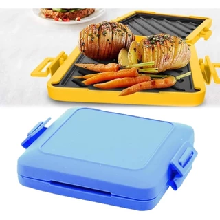 Torradeira De Sanduíche De Microondas , Com Alças De Silicone Ajustáveis , Sem Eletricidade Fio (Azul , Modelo Básico)