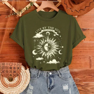 Camiseta Streetwear Feminina Live by the Sun Algodão Premium